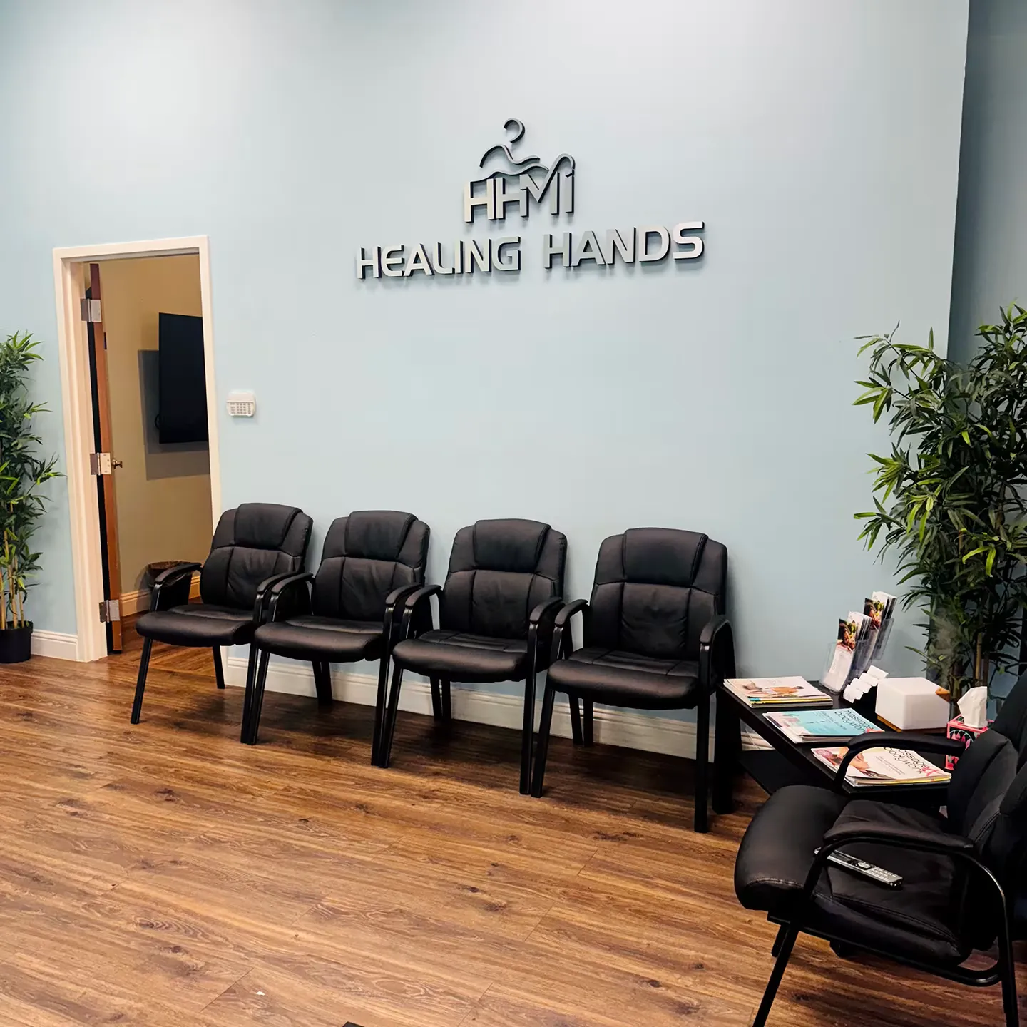 Calming interior of the massage clinic